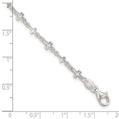 7.5 Zoll Sterlingsilber Kreuz Glieder Armband