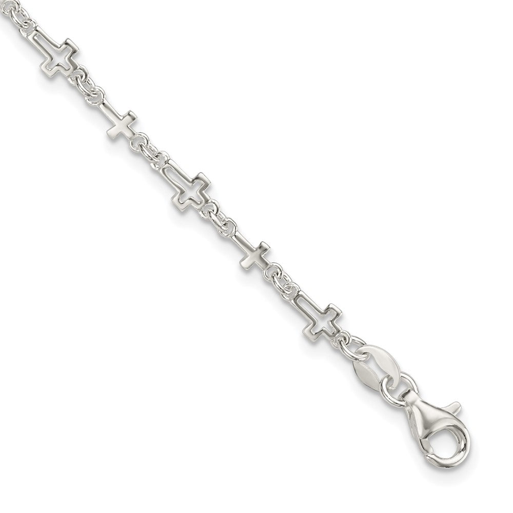 7.5 Zoll Sterlingsilber Kreuz Glieder Armband