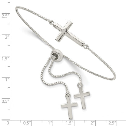 Sterlingsilber Poliert Kreuz Verstellbar Armband