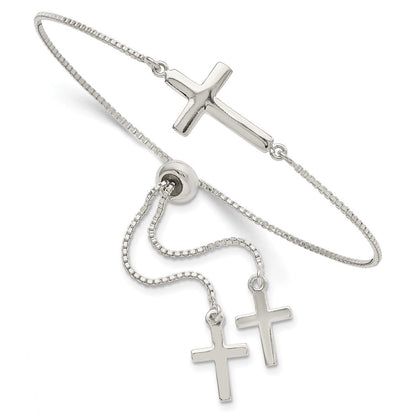 Sterlingsilber Poliert Kreuz Verstellbar Armband