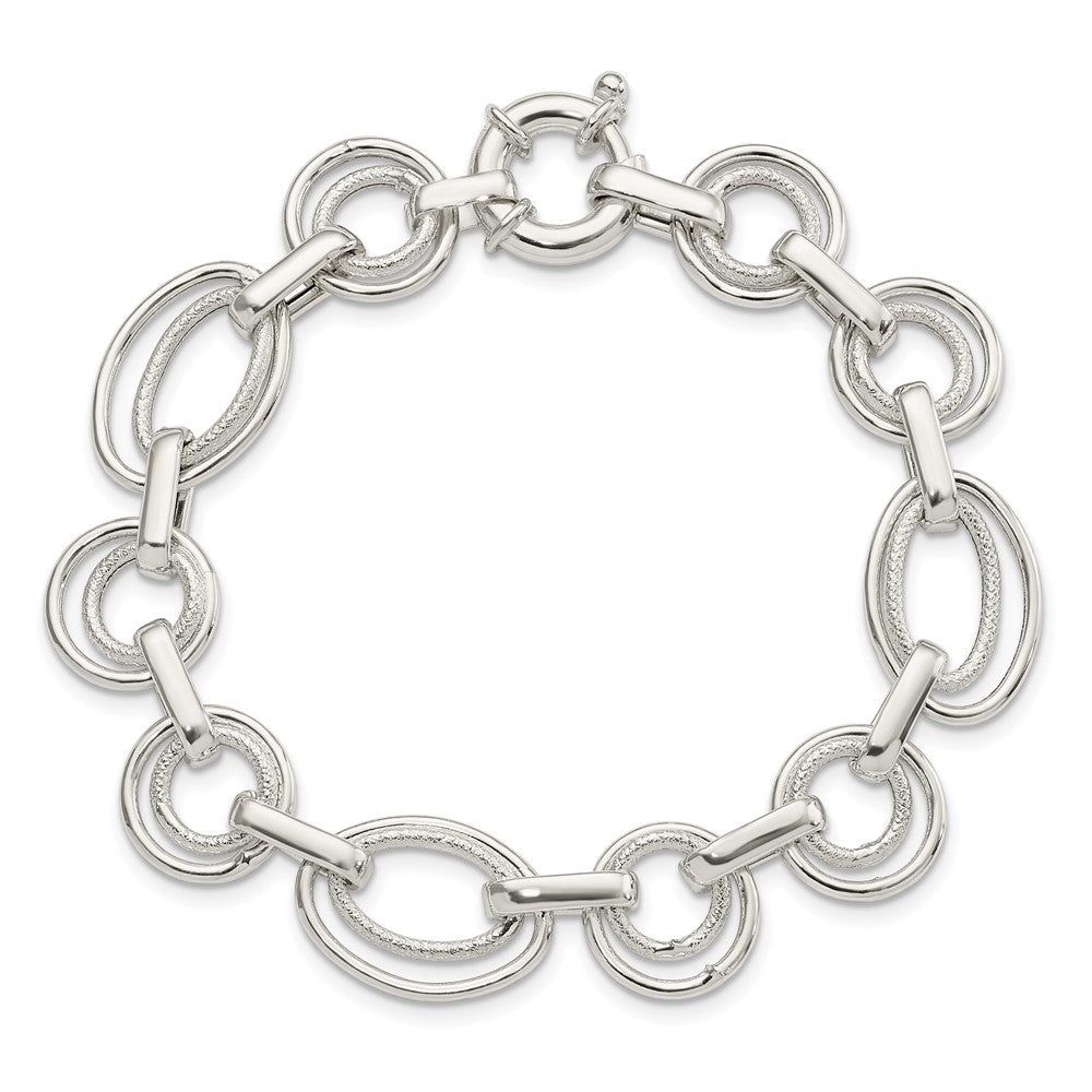 7.25 Zoll Sterlingsilber Poliert Fantasieglieder Armband