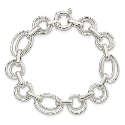 7.25 Zoll Sterlingsilber Poliert Fantasieglieder Armband