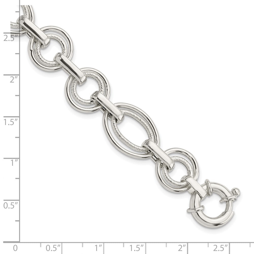 7.25 Zoll Sterlingsilber Poliert Fantasieglieder Armband