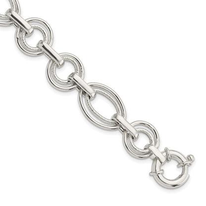 7.25 Zoll Sterlingsilber Poliert Fantasieglieder Armband