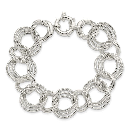 8 Zoll Sterlingsilber Poliert Fantasieglieder Armband