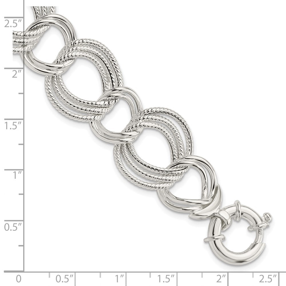 8 Zoll Sterlingsilber Poliert Fantasieglieder Armband
