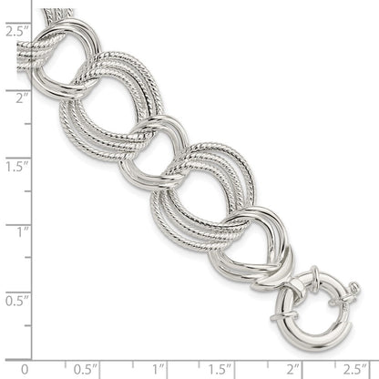 8 Zoll Sterlingsilber Poliert Fantasieglieder Armband