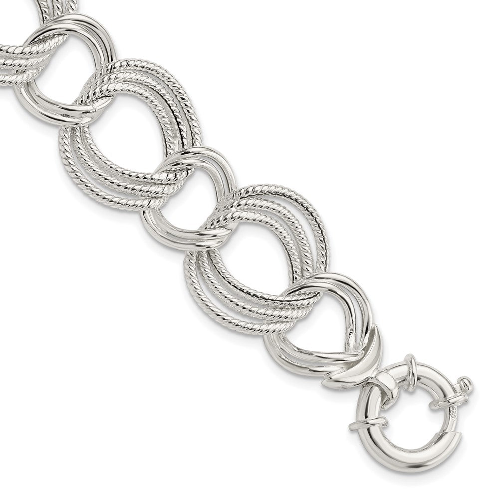 8 Zoll Sterlingsilber Poliert Fantasieglieder Armband
