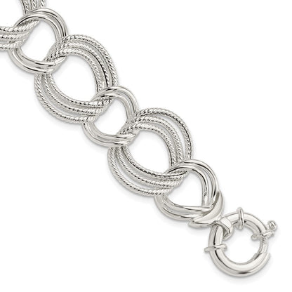 8 Zoll Sterlingsilber Poliert Fantasieglieder Armband