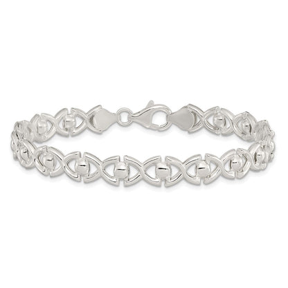 7.5 Zoll Sterlingsilber Poliert Fantasieglieder Armband
