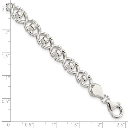 7.5 Zoll Sterlingsilber Poliert Fantasieglieder Armband