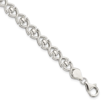 7.5 Zoll Sterlingsilber Poliert Fantasieglieder Armband