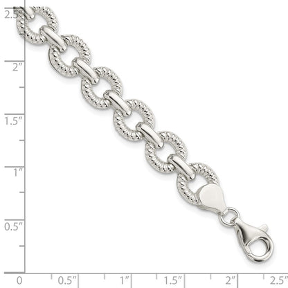 7.5 Zoll Sterlingsilber Poliert Fantasieglieder Armband