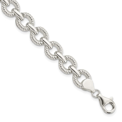 7.5 Zoll Sterlingsilber Poliert Fantasieglieder Armband