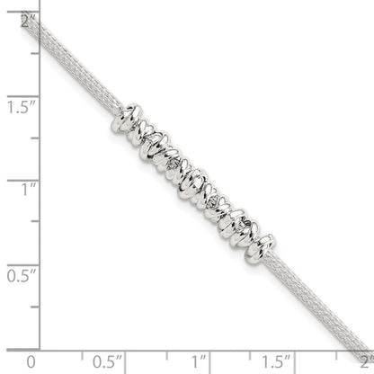 8 Zoll Sterlingsilber Poliert Gekugelt mit 1 Zoll Verlängerung Armband