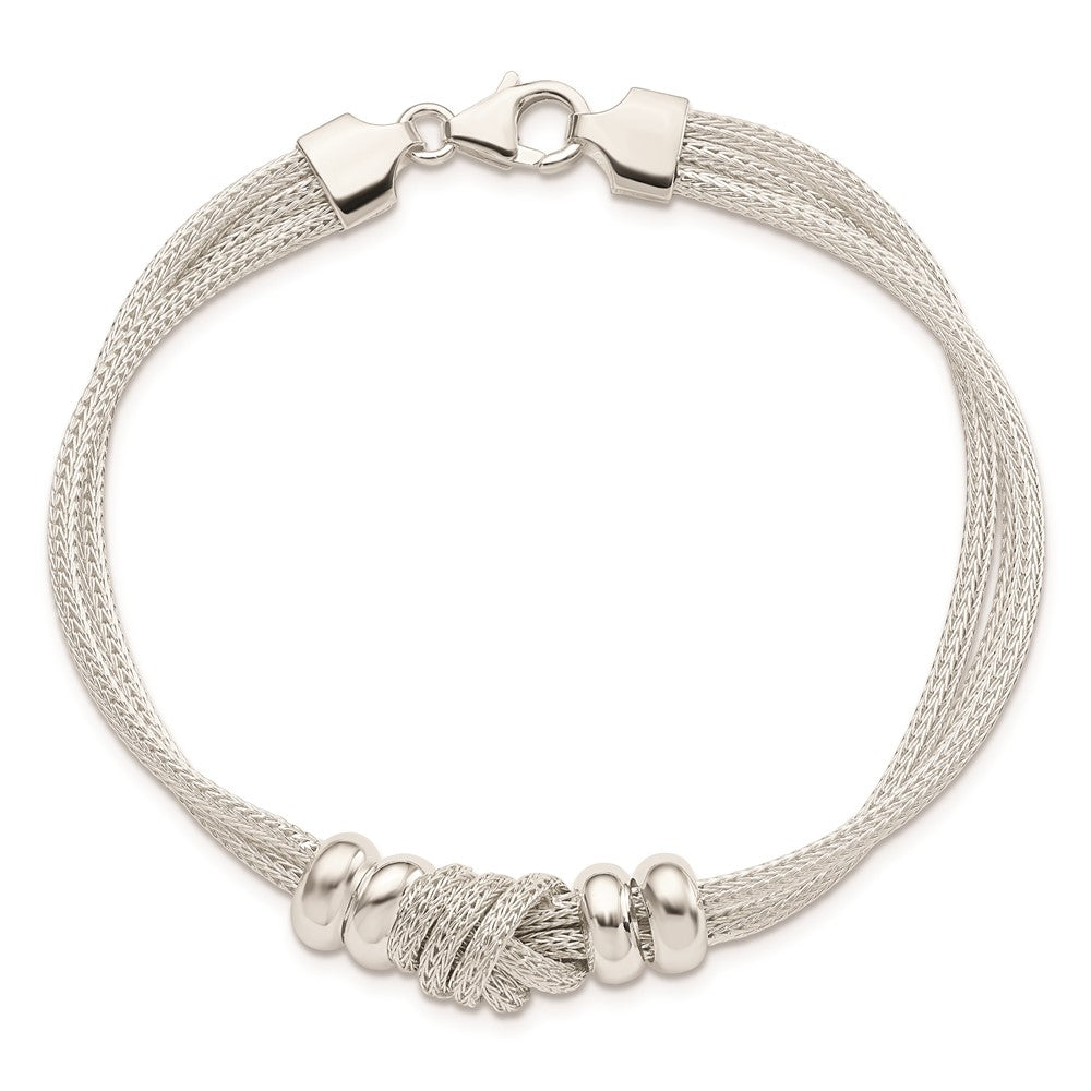 7.5 Zoll Sterlingsilber Poliert Knoten Armband