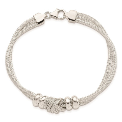 7.5 Zoll Sterlingsilber Poliert Knoten Armband
