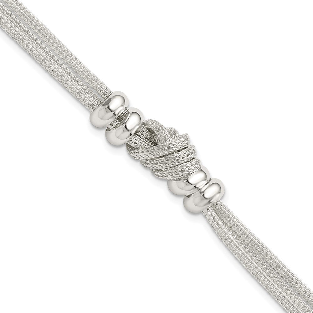 7.5 Zoll Sterlingsilber Poliert Knoten Armband