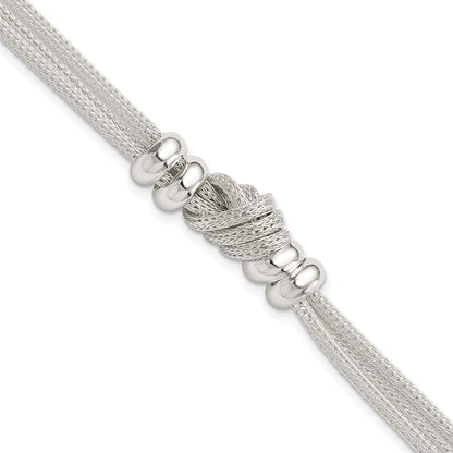 7.5 Zoll Sterlingsilber Poliert Knoten Armband