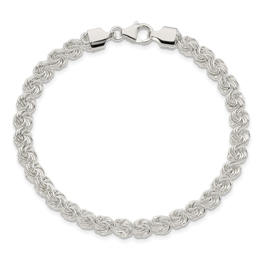 7.5 Zoll Sterlingsilber Poliert Liebe Knoten Armband