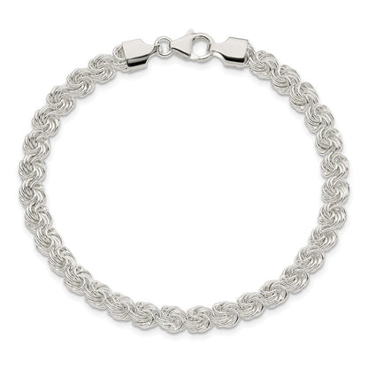 7.5 Zoll Sterlingsilber Poliert Liebe Knoten Armband