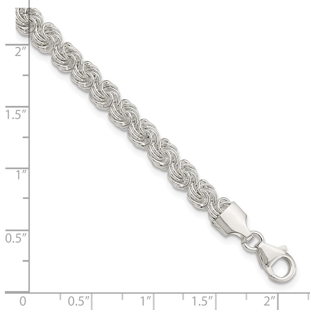 7.5 Zoll Sterlingsilber Poliert Liebe Knoten Armband