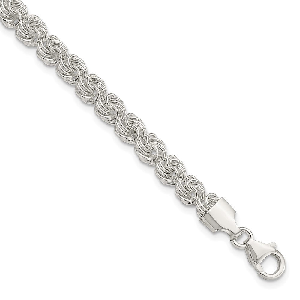 7.5 Zoll Sterlingsilber Poliert Liebe Knoten Armband