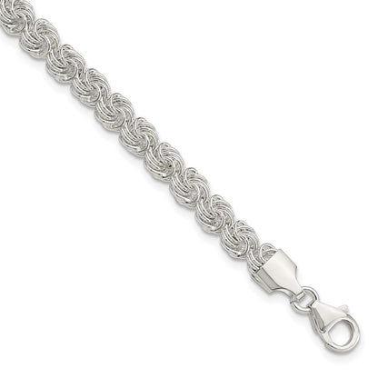 7.5 Zoll Sterlingsilber Poliert Liebe Knoten Armband