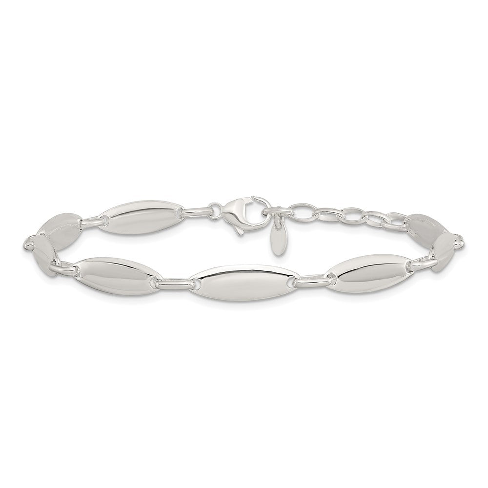 8 Zoll Sterlingsilber Poliert Glieder mit 1 in Verlängerung. Armband
