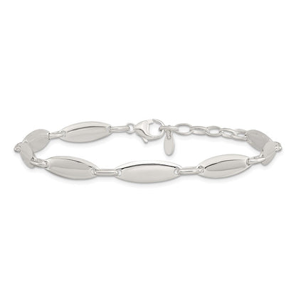 8 Zoll Sterlingsilber Poliert Glieder mit 1 in Verlängerung. Armband