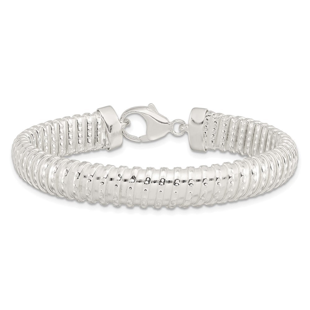 7.5 Zoll Sterlingsilber Poliert Strukturiert Armband