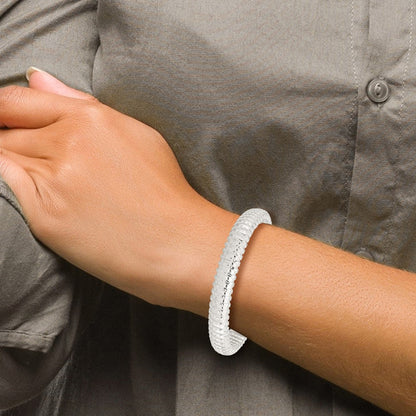 7.5 Zoll Sterlingsilber Poliert Strukturiert Armband