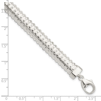 7.5 Zoll Sterlingsilber Poliert Strukturiert Armband