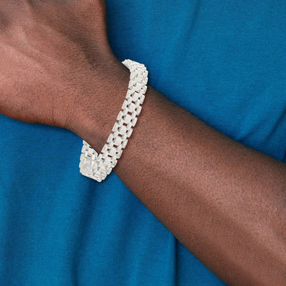 7.75 Zoll Sterlingsilber Poliert Fantasieglieder Armband