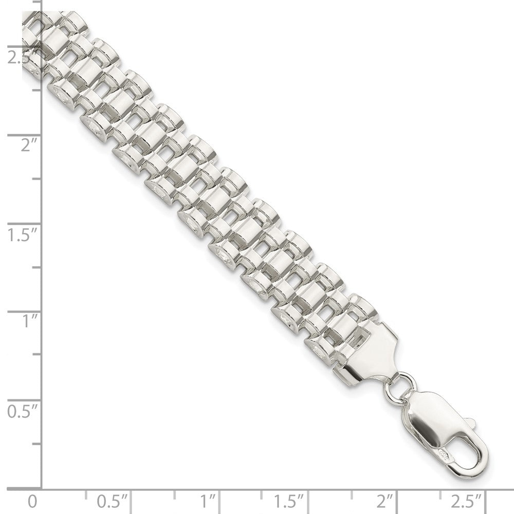 7.75 Zoll Sterlingsilber Poliert Fantasieglieder Armband
