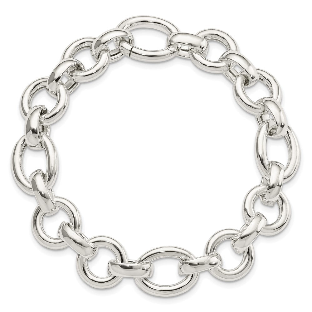 8 Zoll Sterlingsilber Poliert Fantasieglieder Armband