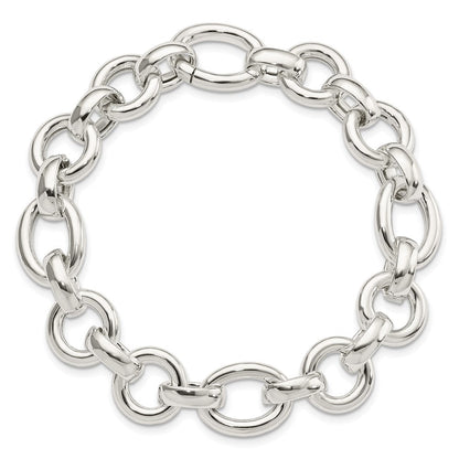 8 Zoll Sterlingsilber Poliert Fantasieglieder Armband