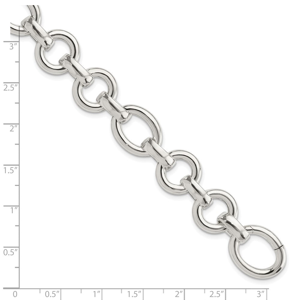8 Zoll Sterlingsilber Poliert Fantasieglieder Armband