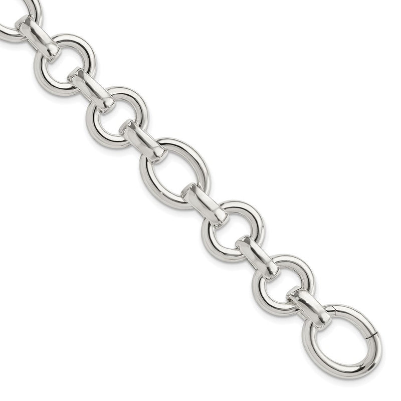 8 Zoll Sterlingsilber Poliert Fantasieglieder Armband