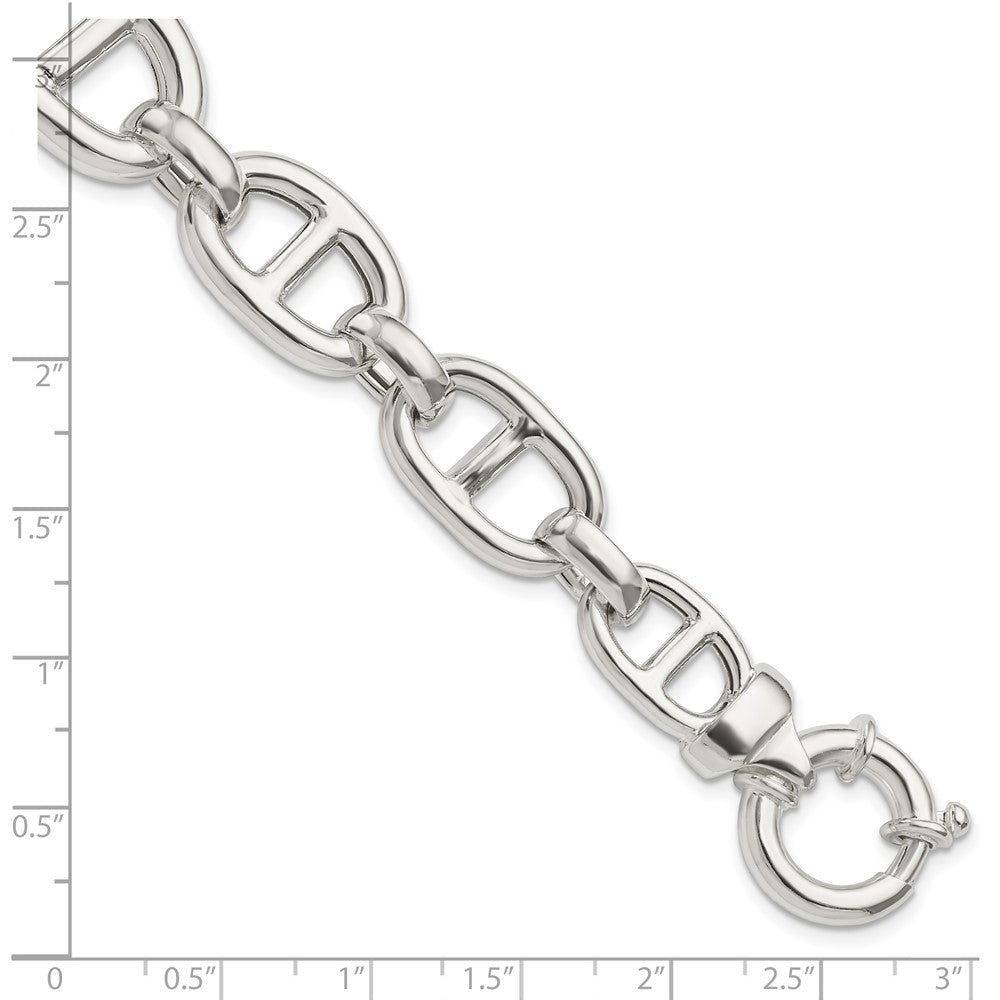 7.75 Zoll Sterlingsilber Poliert Fantasieglieder Armband
