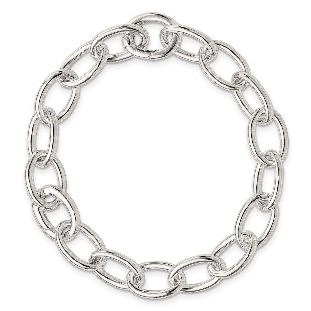 7 Zoll Sterlingsilber Rhodiniert Poliert Fantasieglieder Armband