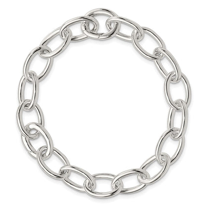 7 Zoll Sterlingsilber Rhodiniert Poliert Fantasieglieder Armband