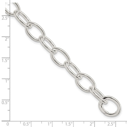 7 Zoll Sterlingsilber Rhodiniert Poliert Fantasieglieder Armband