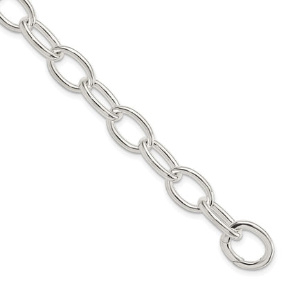 7 Zoll Sterlingsilber Rhodiniert Poliert Fantasieglieder Armband