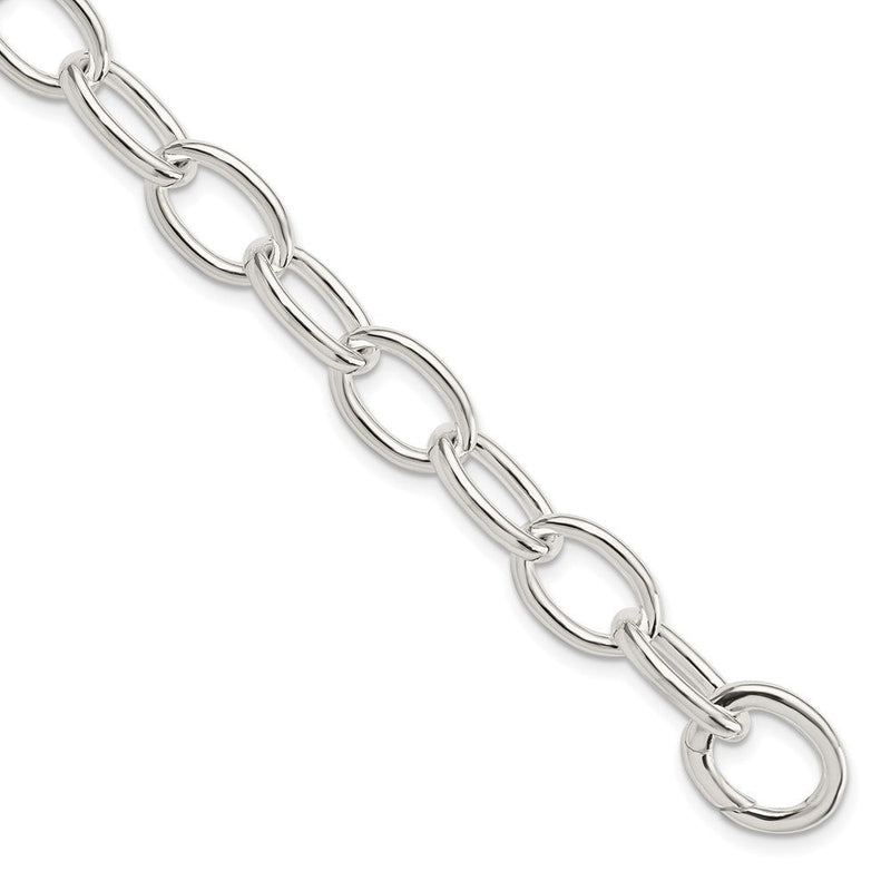 7 Zoll Sterlingsilber Rhodiniert Poliert Fantasieglieder Armband