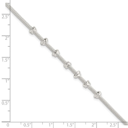 8.25 Zoll Sterlingsilber Poliert Gekugelt mit 1 Zoll Verlängerung Armband