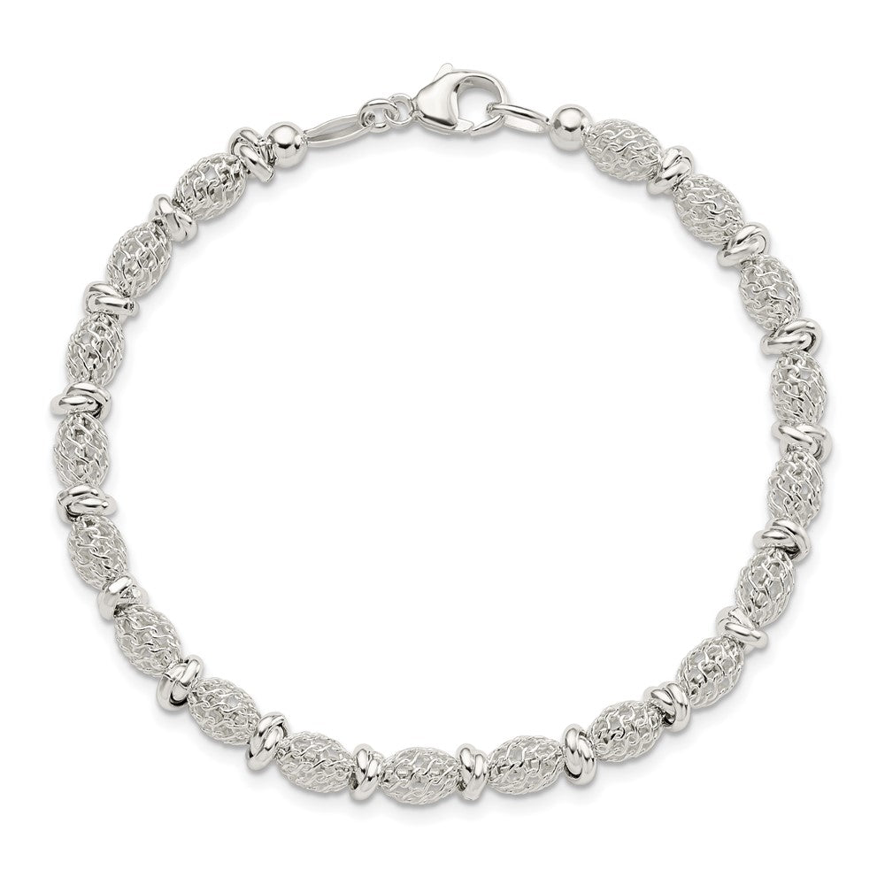 7.75 Zoll Sterlingsilber Poliert Filigran Armband