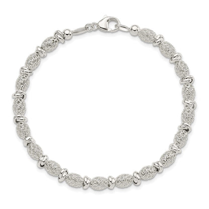 7.75 Zoll Sterlingsilber Poliert Filigran Armband