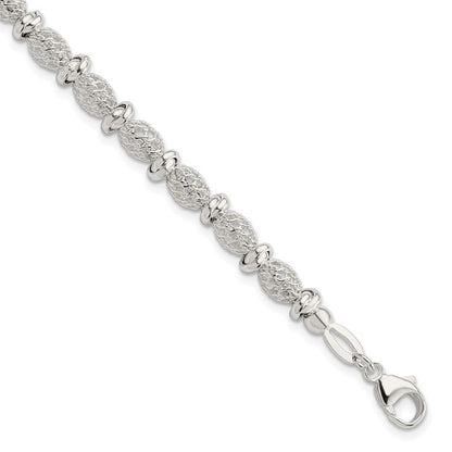 7.75 Zoll Sterlingsilber Poliert Filigran Armband