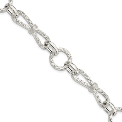 6.75 Zoll Sterlingsilber Poliert Fantasieglieder Armband